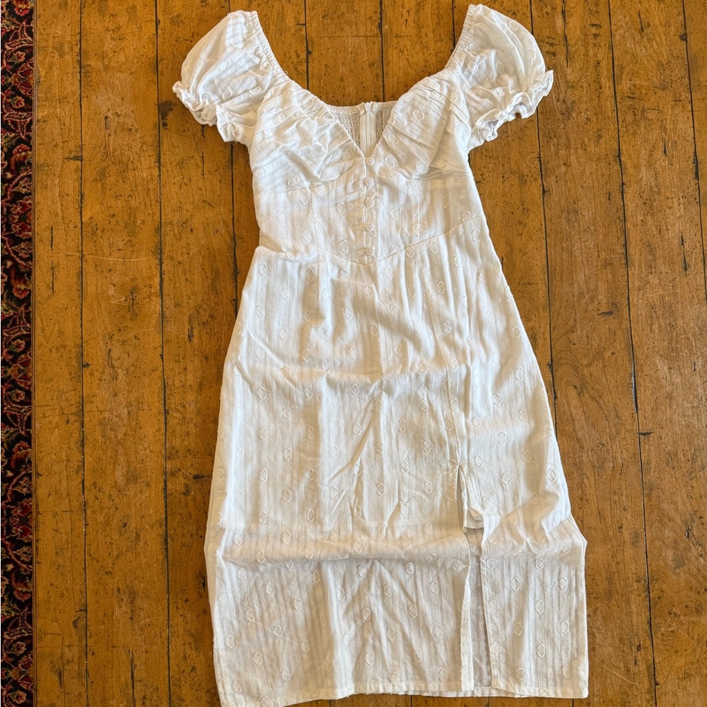 Hello Molly White Midi Dress